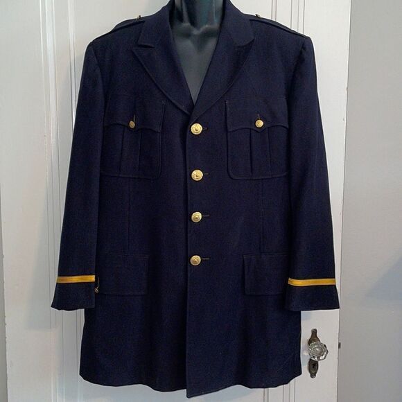 Vtg 1952 Military jacket with gold Mississippi buttons - Picture 1 of 13